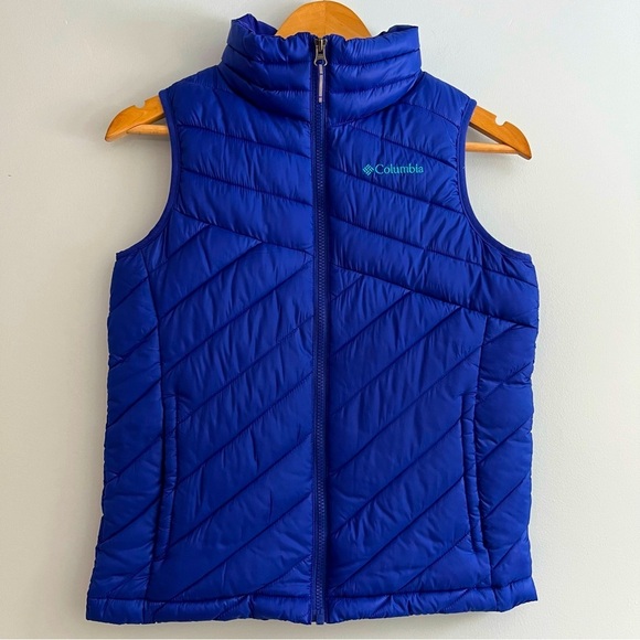 Columbia Kid’s Puffer Vest Purple Blue Size Medium 10-12 Unisex - Picture 1 of 9